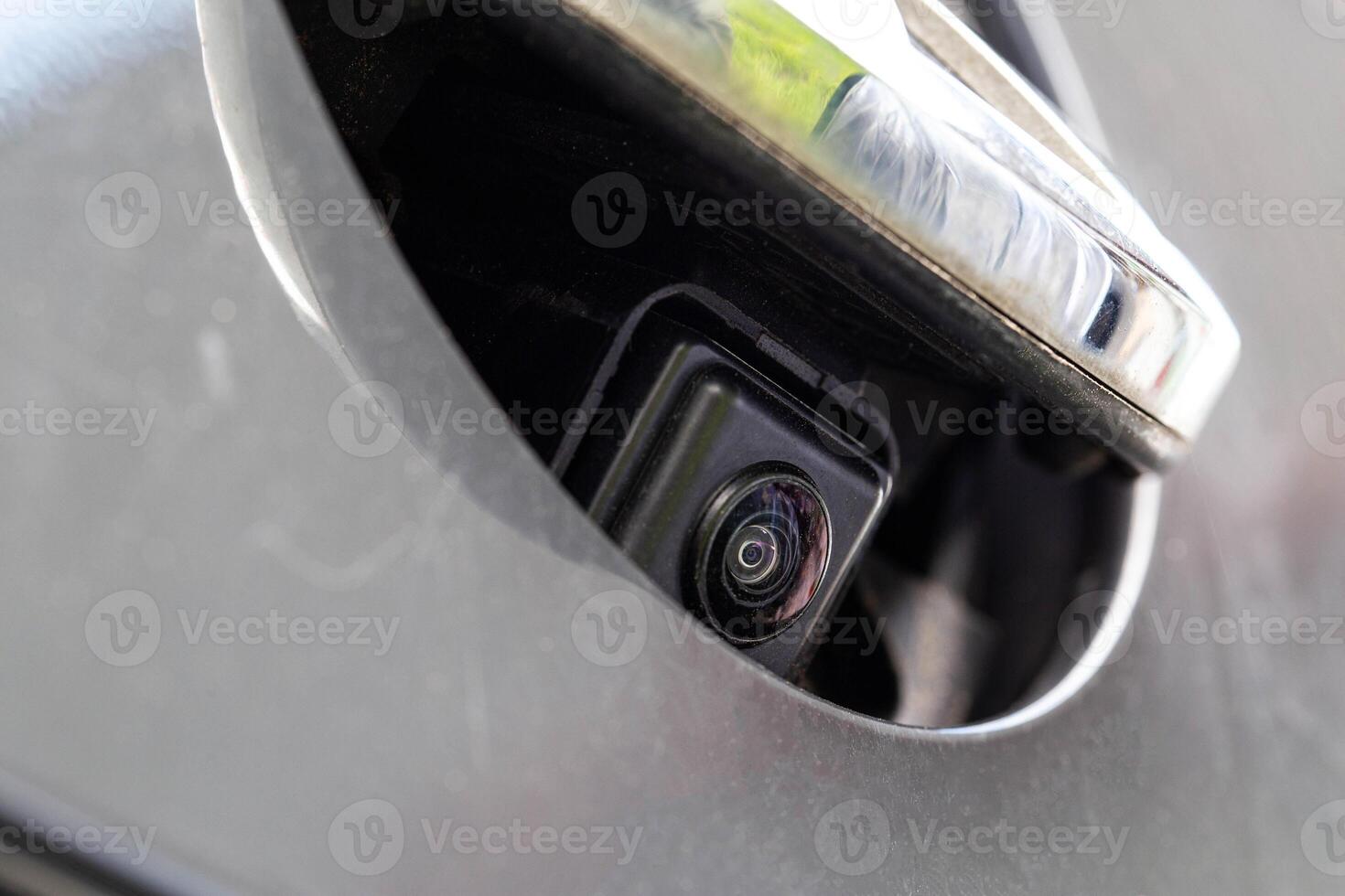rear view camera in car icon. Modern development, macro photo