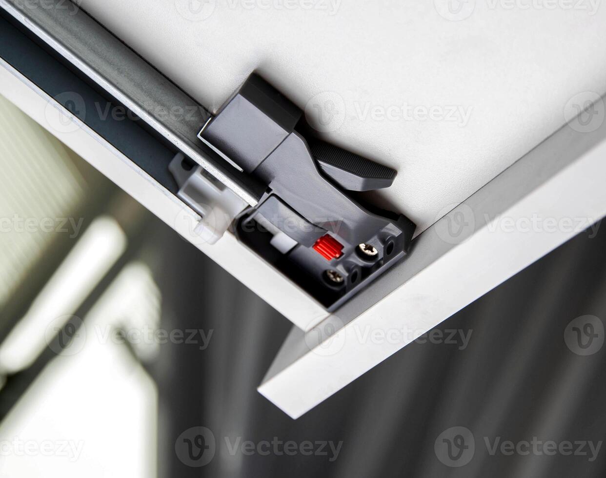Kitchen drawer with full extension flush-mounted slides with Push to open system, close-up photo