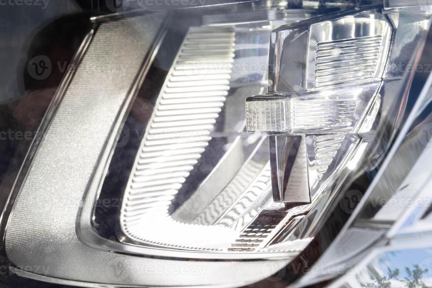 Adaptive low beam for passenger cars with LED. Modern technology, close-up photo