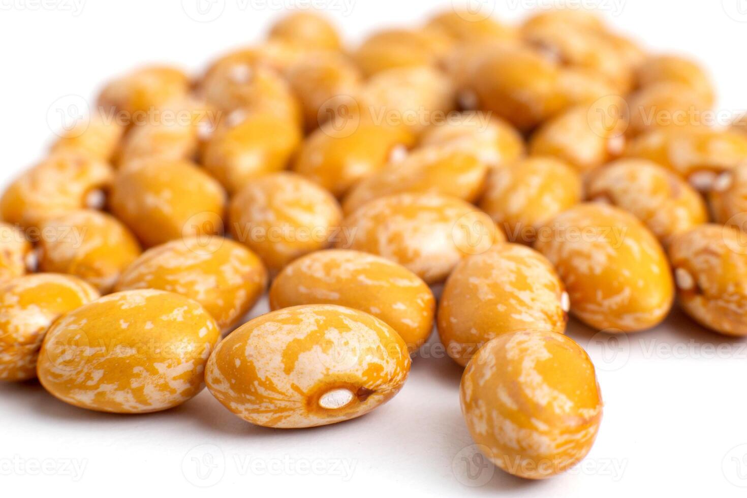 Orange beans on a white background, isolate, close-up photo