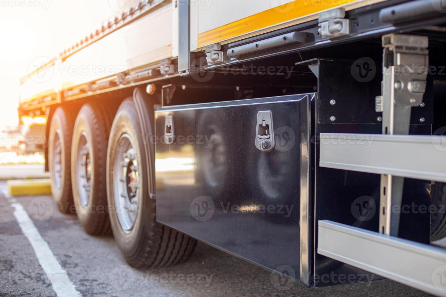 Toolbox on truck trailer, industry. Semitrailer photo