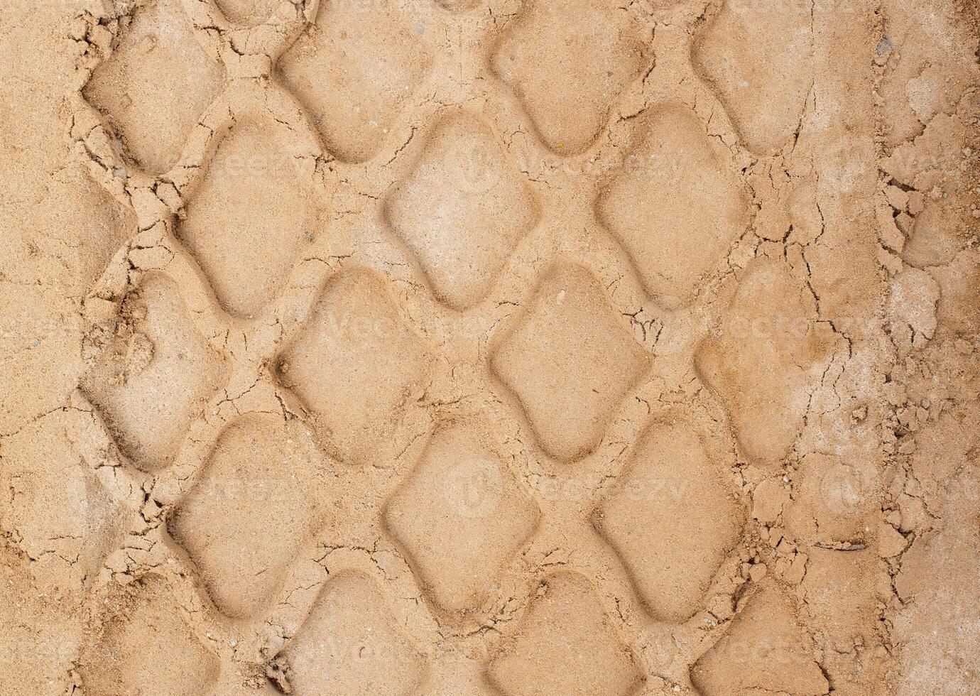 Track from the tread of a wheel of a truck and construction equipment, close-up, background photo
