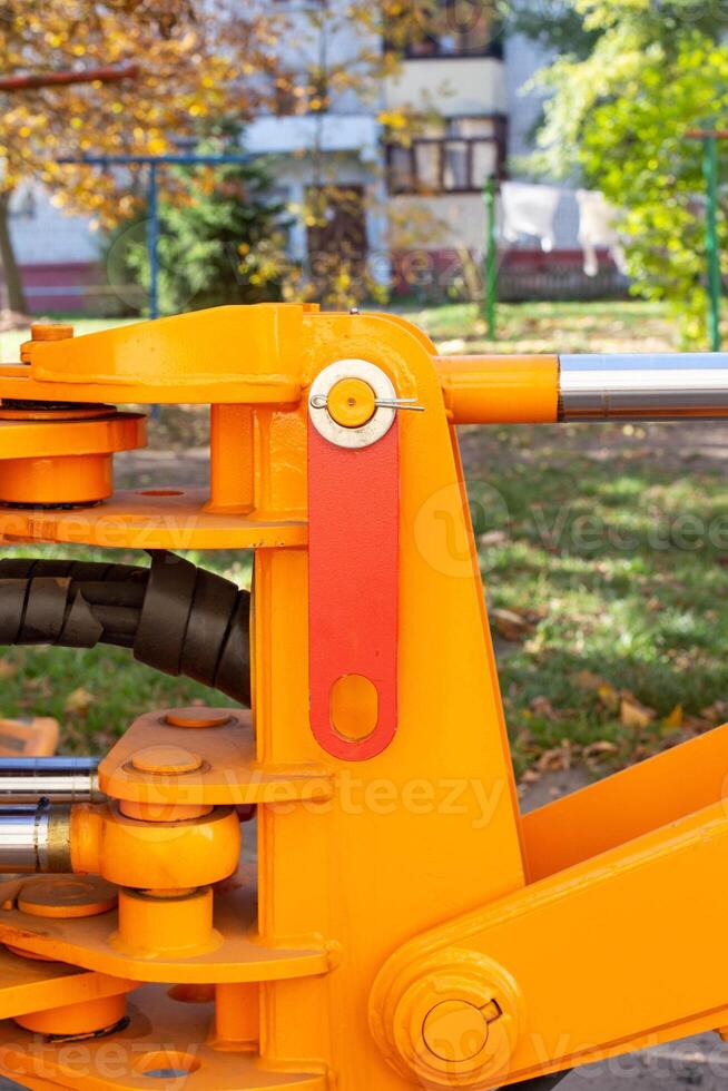 Hydraulic Excavator Boom Safety Stop, Industry, background, copy space photo