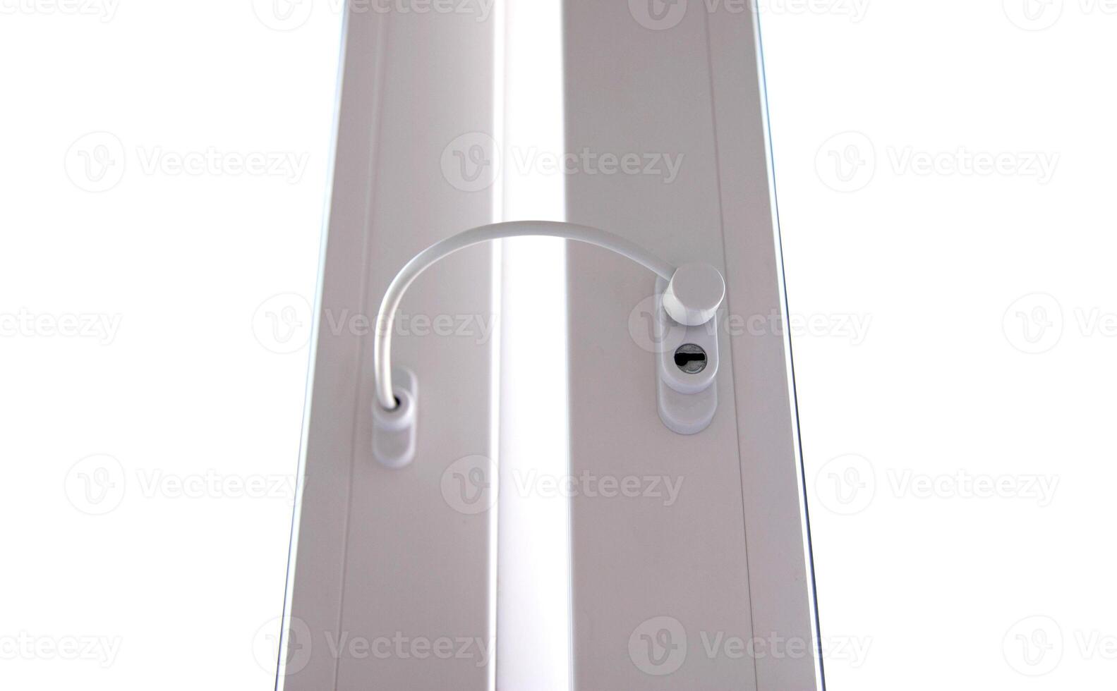 Child lock on the windows of the house, blocking device for opening windows by children. Falling from the window photo