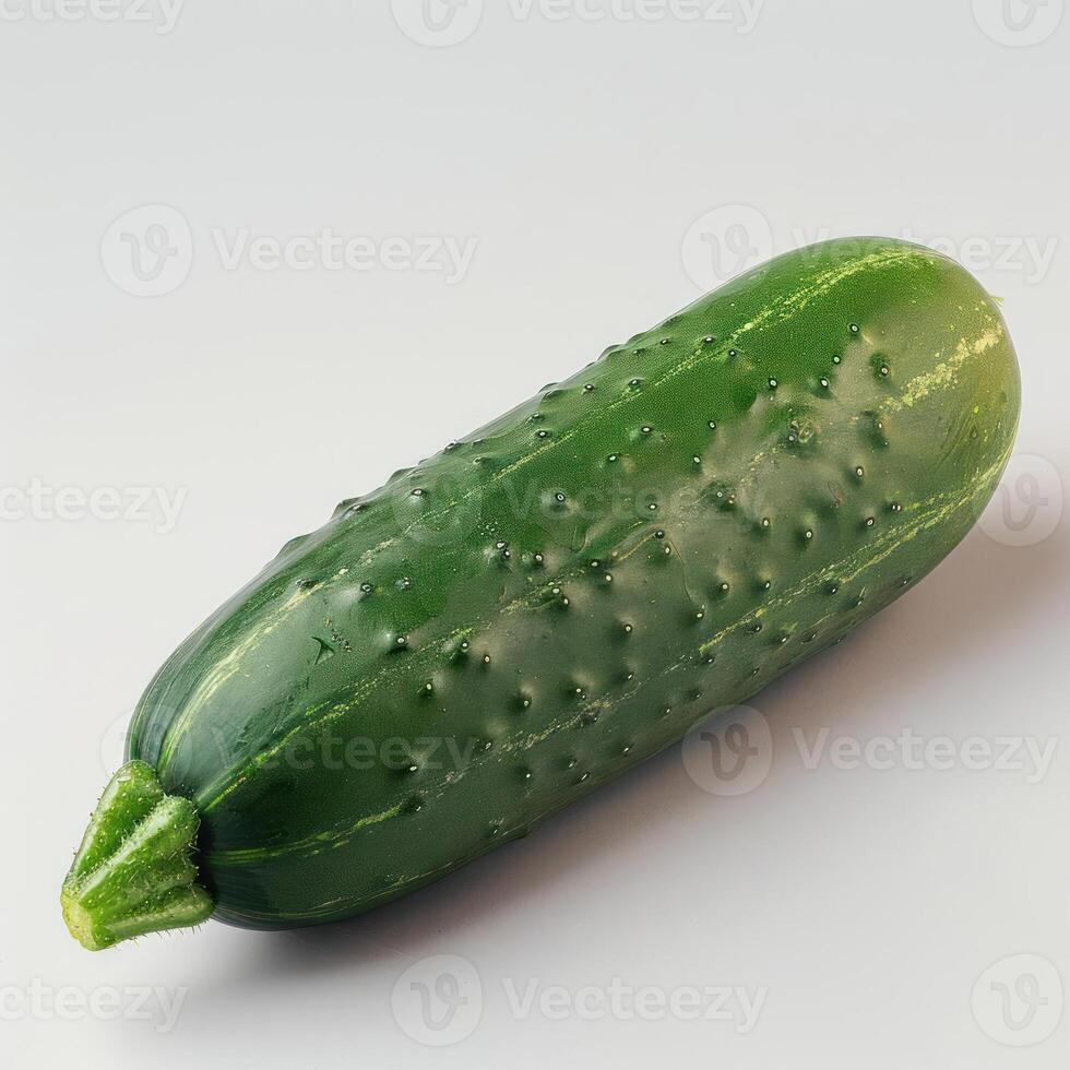 A fresh green cucumber. photo