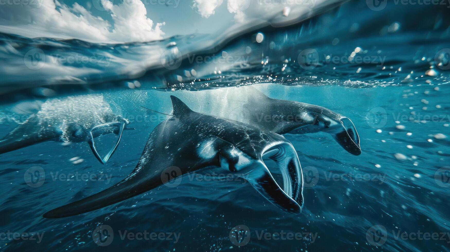 Beautiful underwater scene showcasing marine life. photo