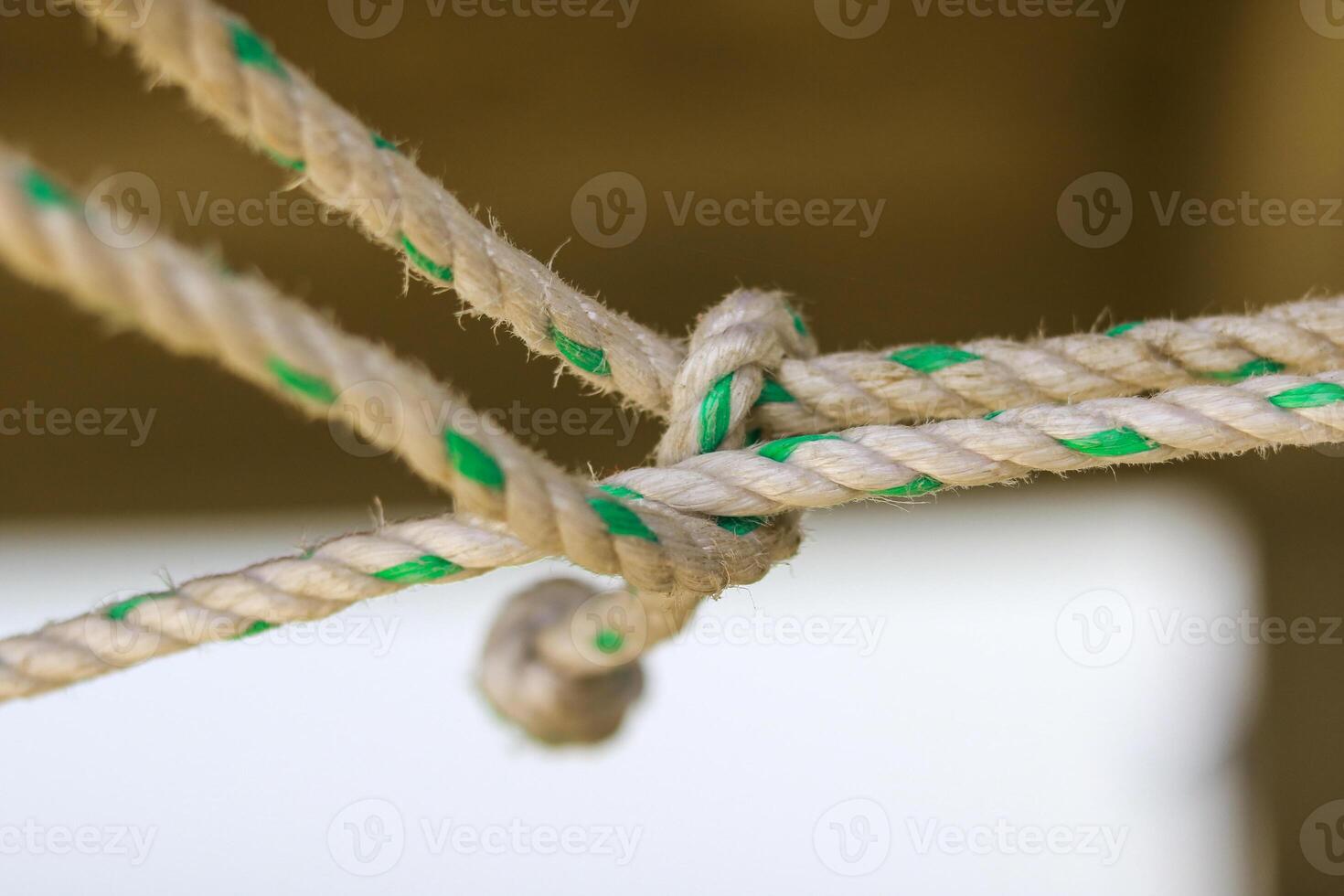 Close-up of a rope tied on a boat shallow depth of field photo