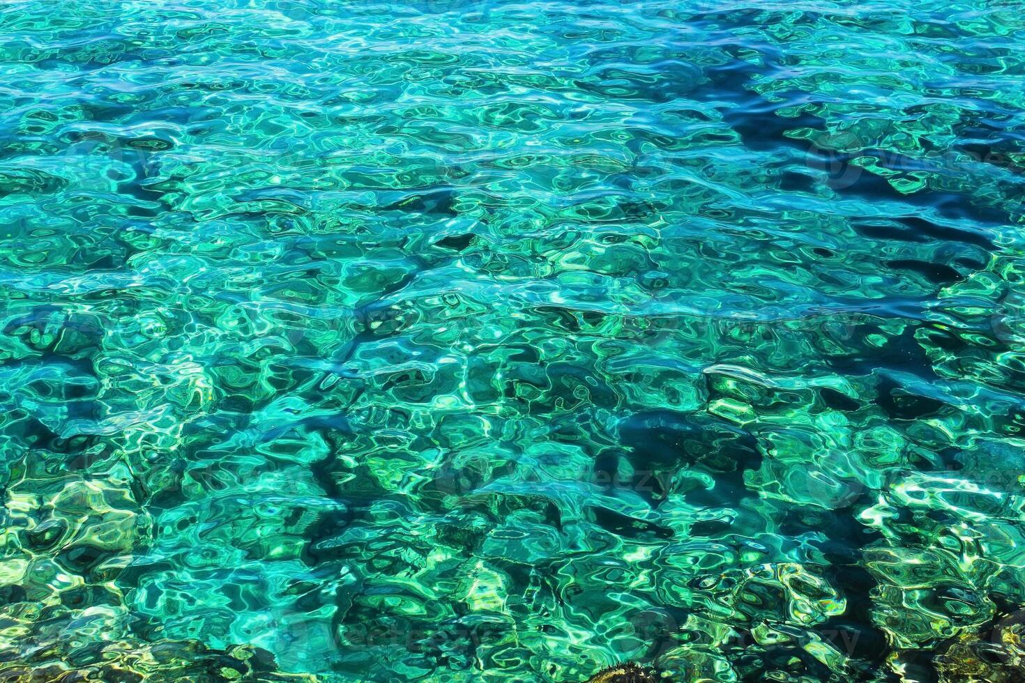 Beautiful turquoise water surface in Ayia Napa. Beautiful clea water surface with reflections. photo