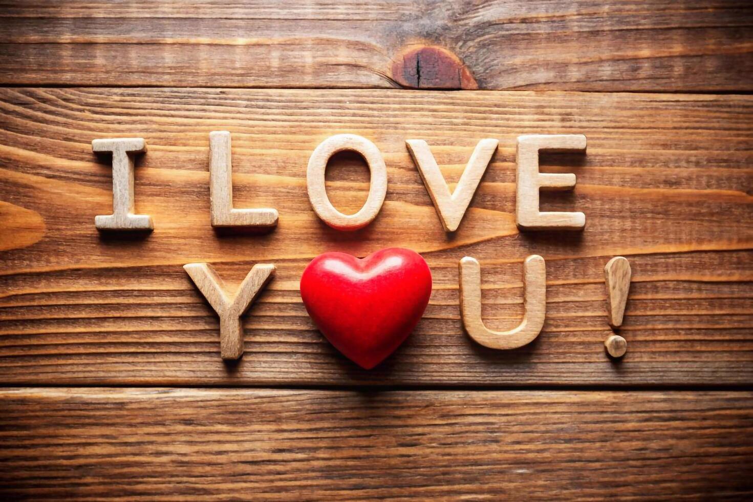 Love confession on a wooden background. photo