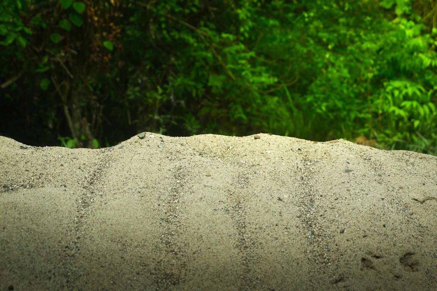 A pile of sand on a natural background is perfect for a summer-themed mockup photo