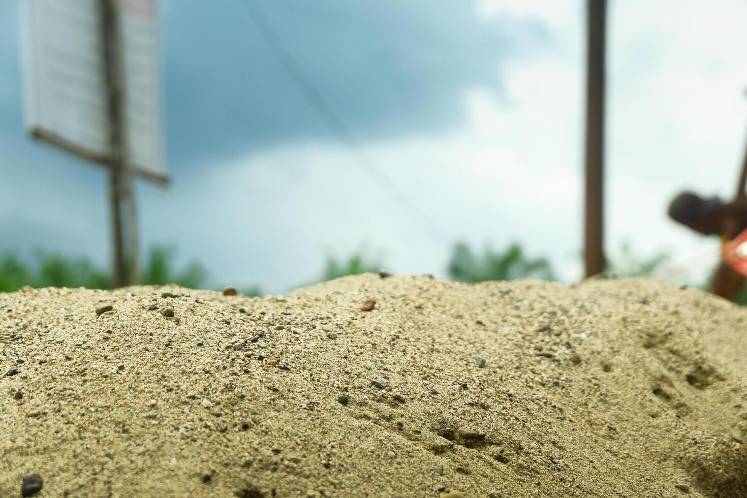 A pile of sand on a natural background is perfect for a summer-themed mockup photo