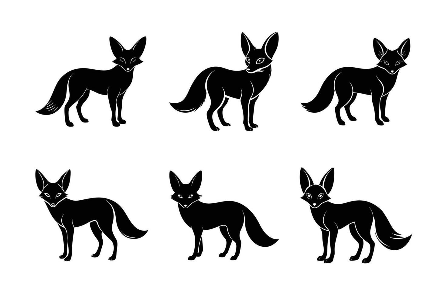 The Silhouette fennec fox vector