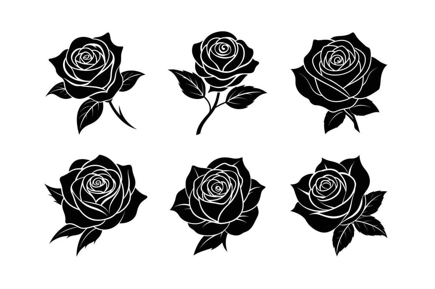 A rose black line art vector
