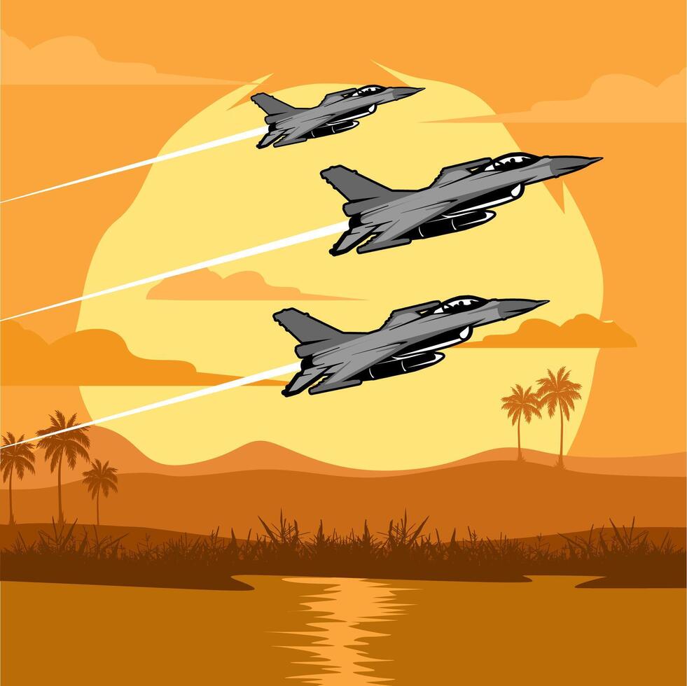 military plane jet fighter background vector