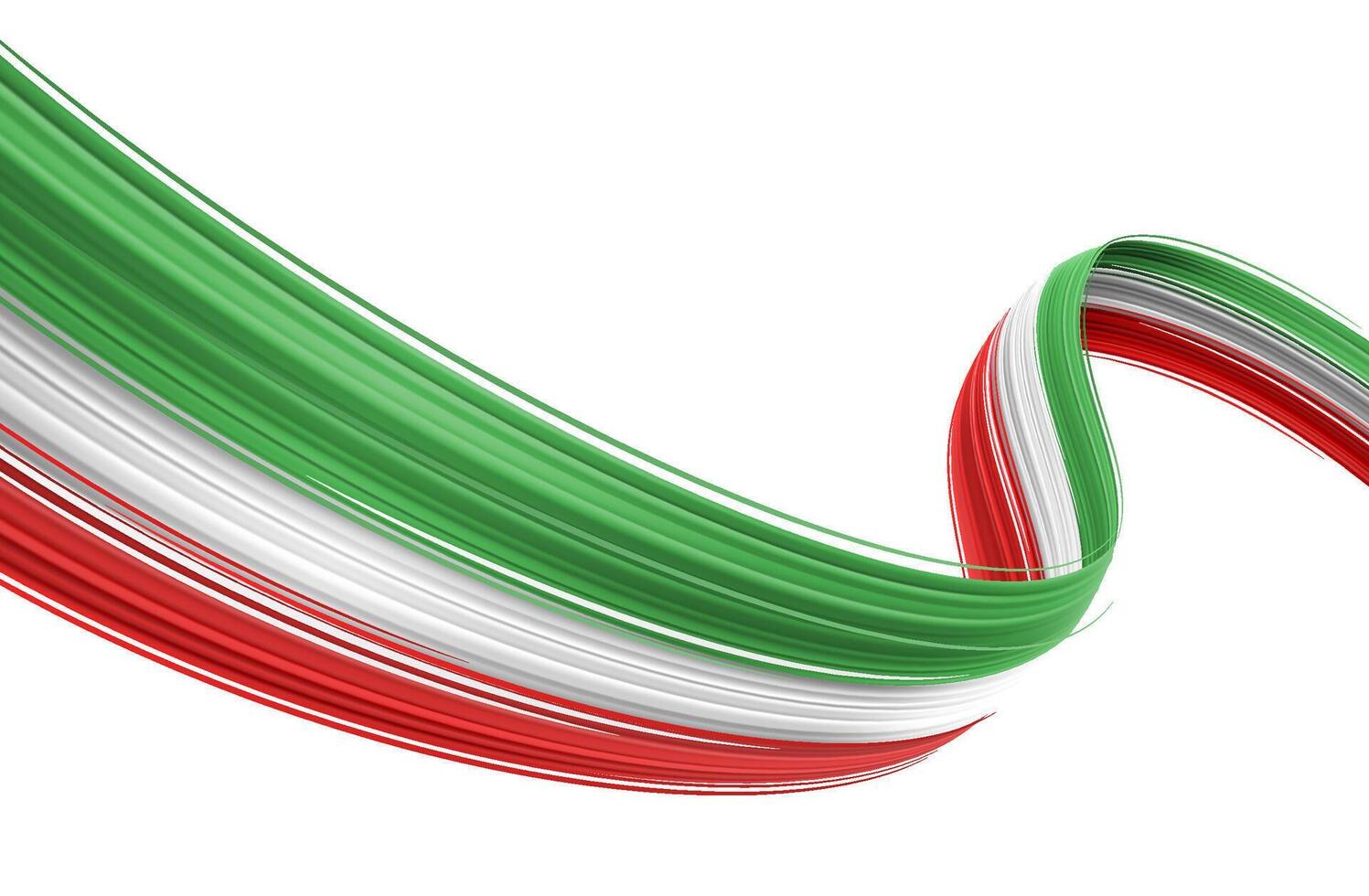 Abstract Italian Flag in Flowing Brush Strokes Design for Events, Banners, and Competitions vector