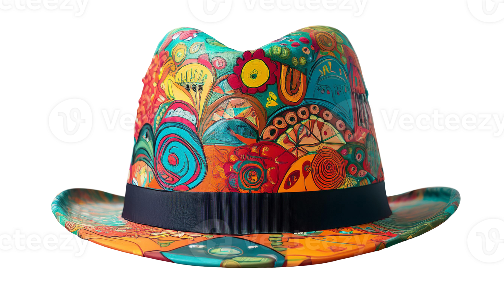 Close-Up Depiction of a Funky and Funny Hand Hat with Creative Doodles png