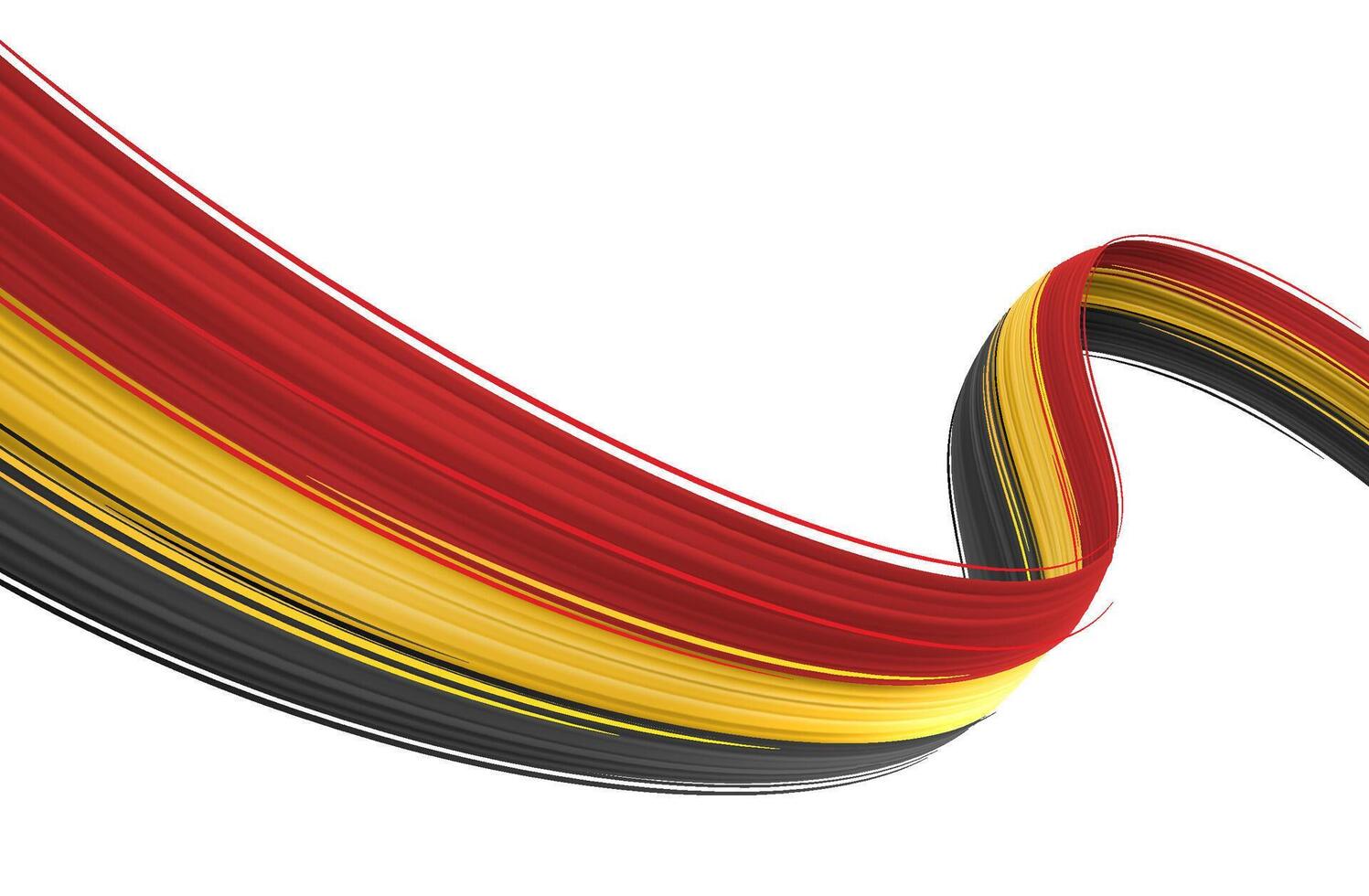 Dynamic Abstract Brush Strokes Ribbon of the Belgium Flag for Event and Sports Banners vector