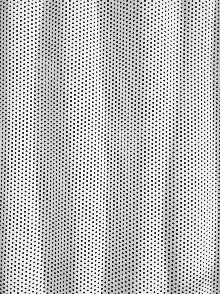 a white and black shower curtain with a pattern photo