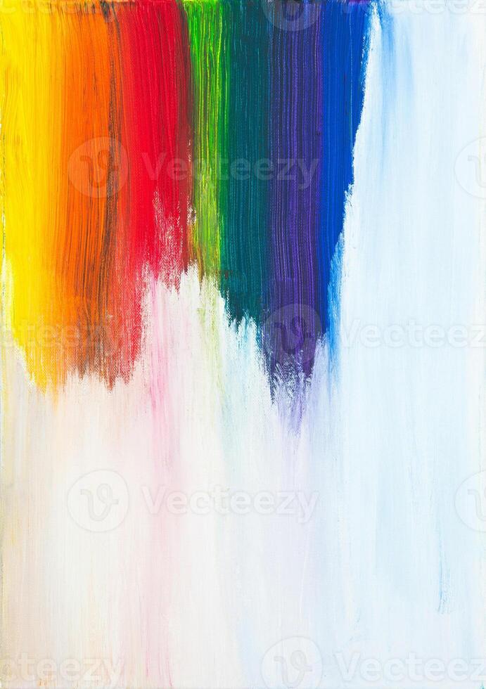 a painting with a rainbow colored paint on it photo