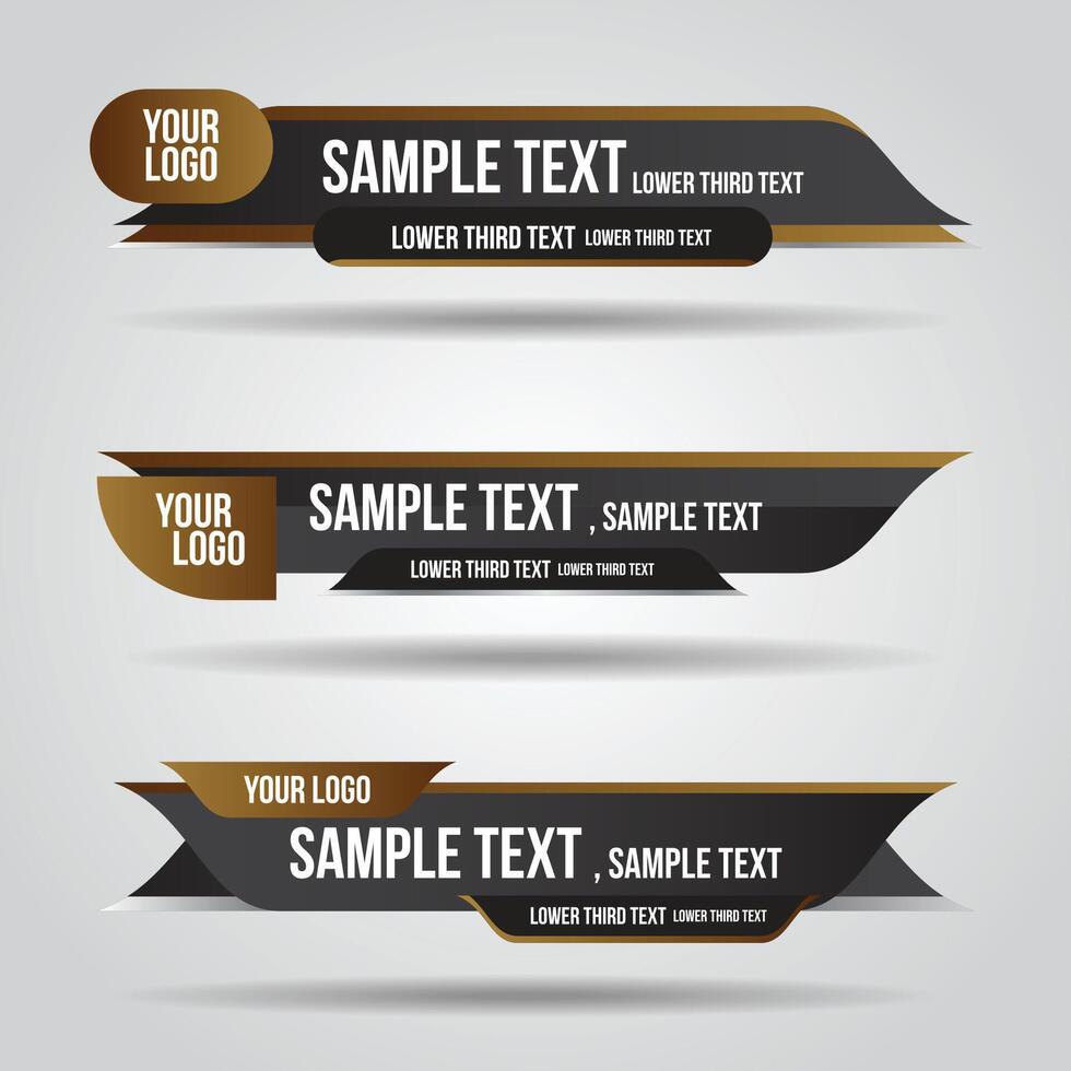 Lower thirds black and gold luxury grand premium award design template modern contemporary vector