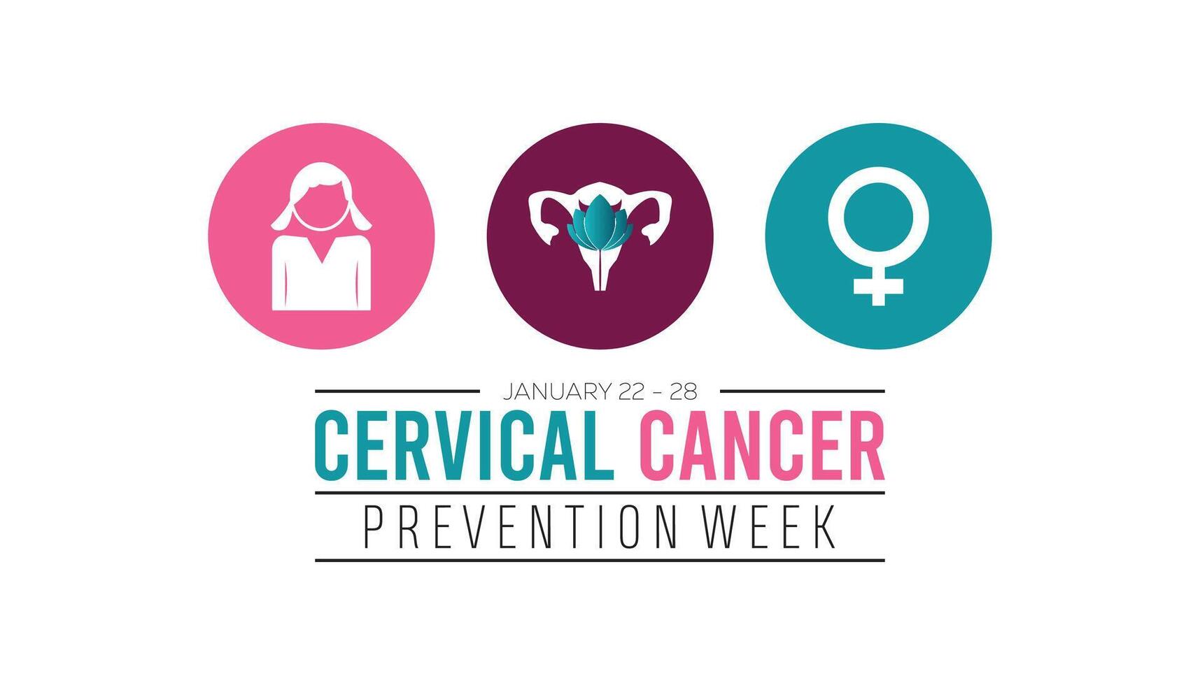Cervical Cancer Prevention Week observed each year during January. Healthcare Medical Awareness concept. template for banner, greeting card, poster with background. vector