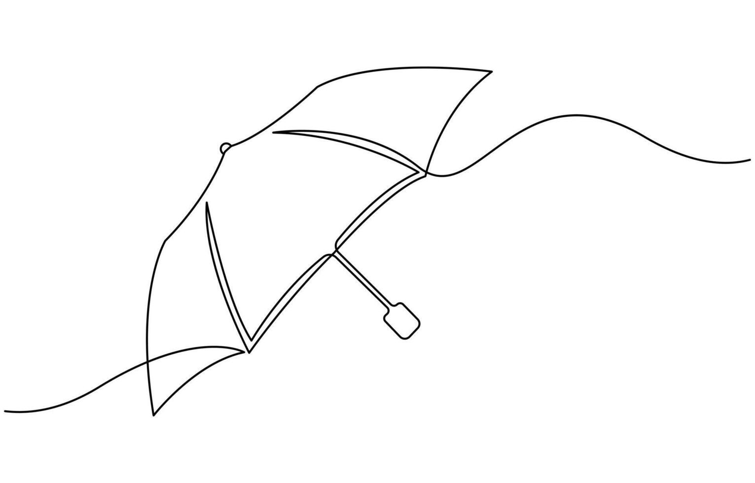 Umbrella continuous one line art style vector