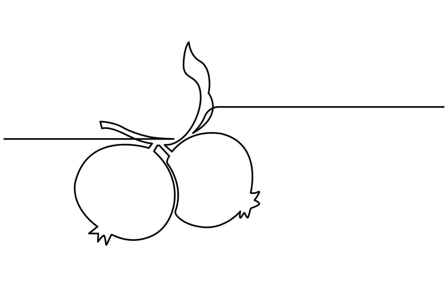 Pomegranate in one line style. illustration vector