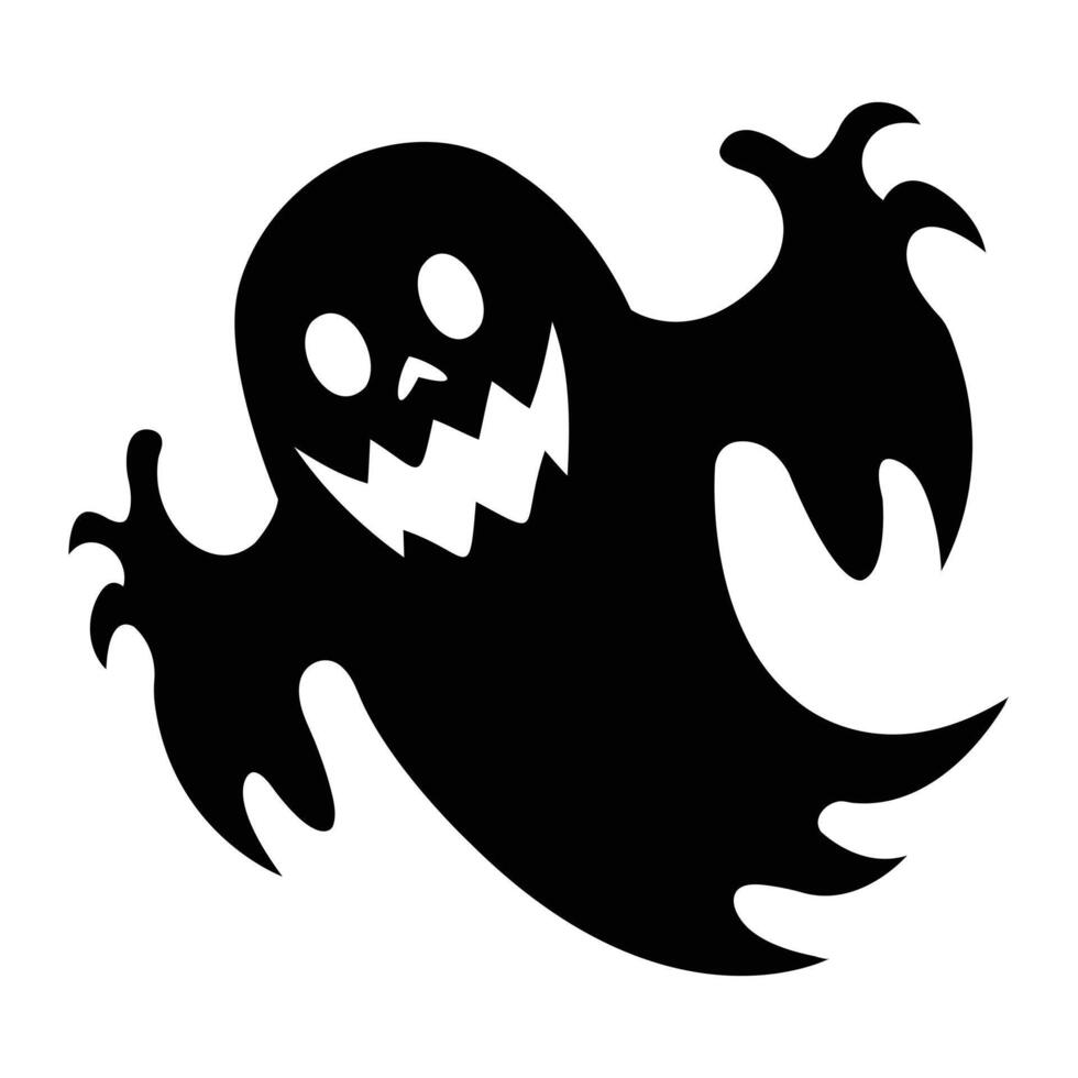 Spooky Halloween Ghost Silhouette Design vector