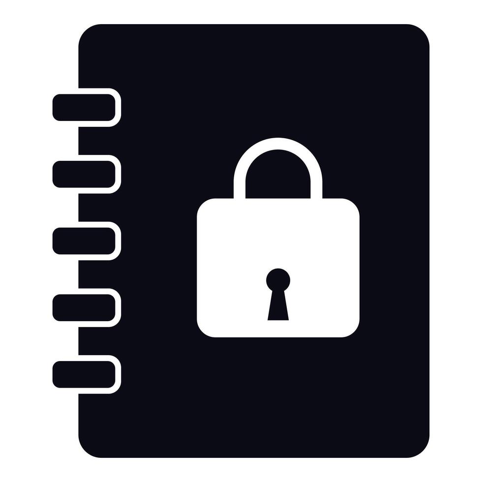 Silhouette Design of a Locked Diary vector