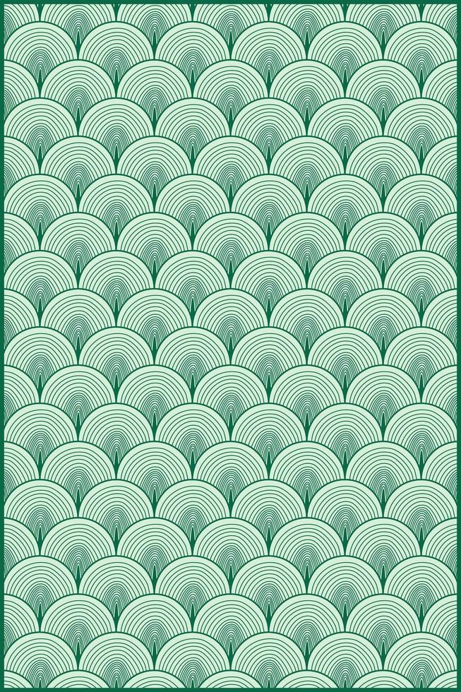 doodle art style pattern of creative round shape with green background vector