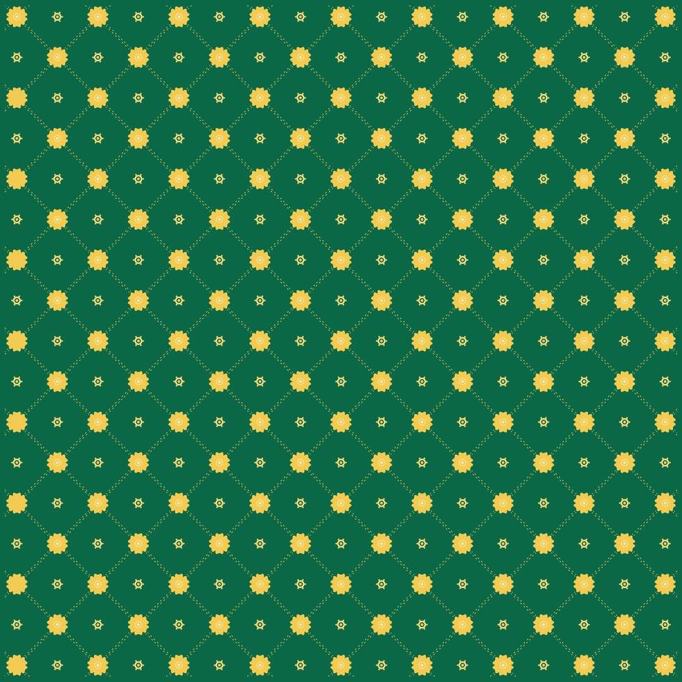simple and beautiful flowers pattern with dark green background vector