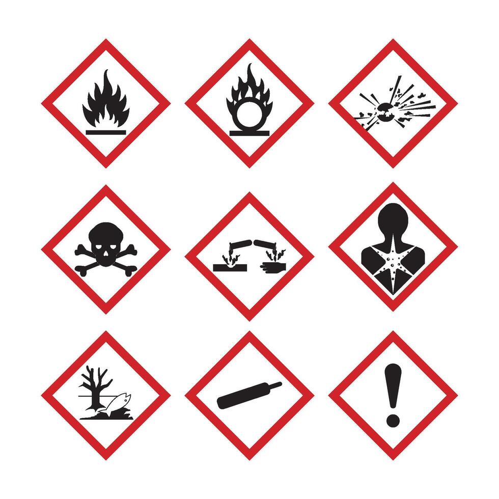 Hazard symbols set vector