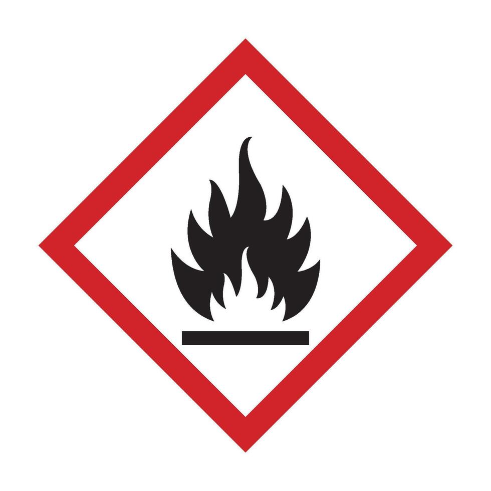 A red and black flame symbol on a white background vector