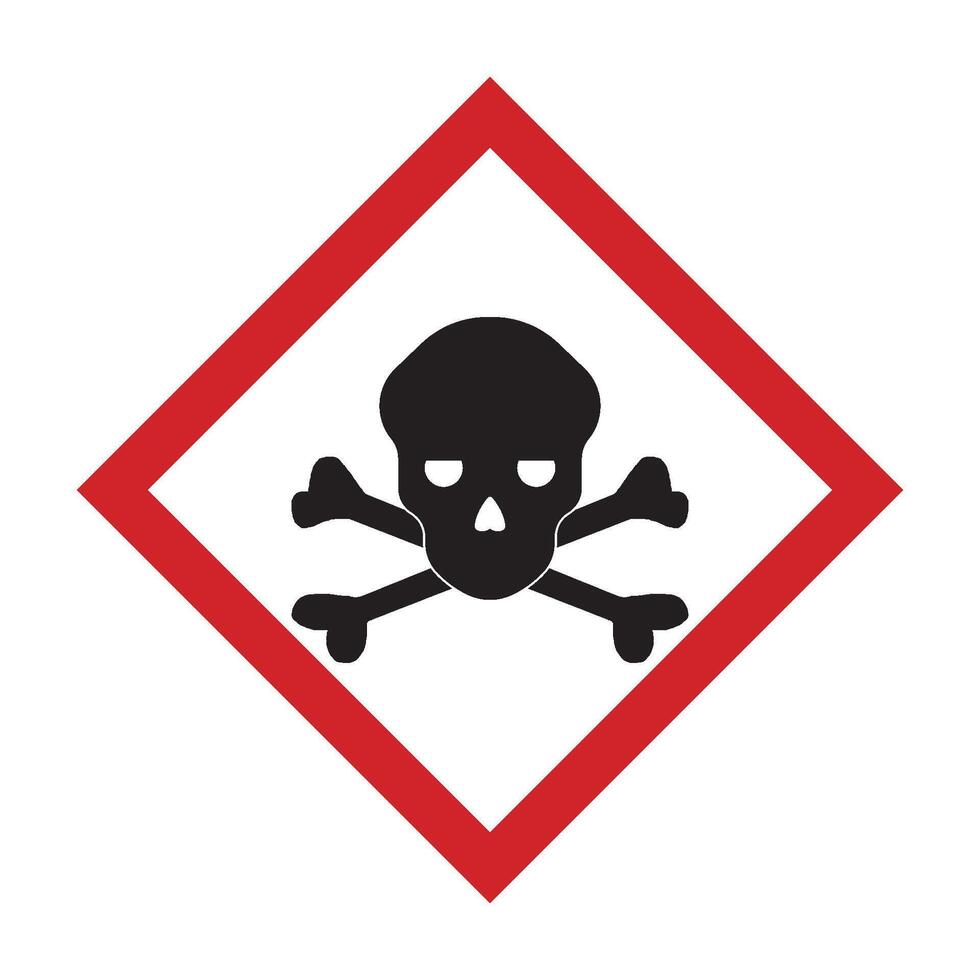 A red and black skull and crossbones symbol on a white background vector