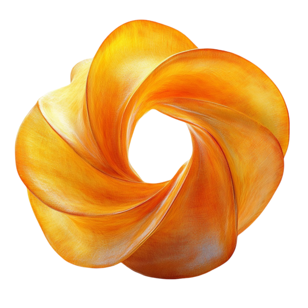 Vibrant Orange Swirl Pattern Isolated On Transparent Background png