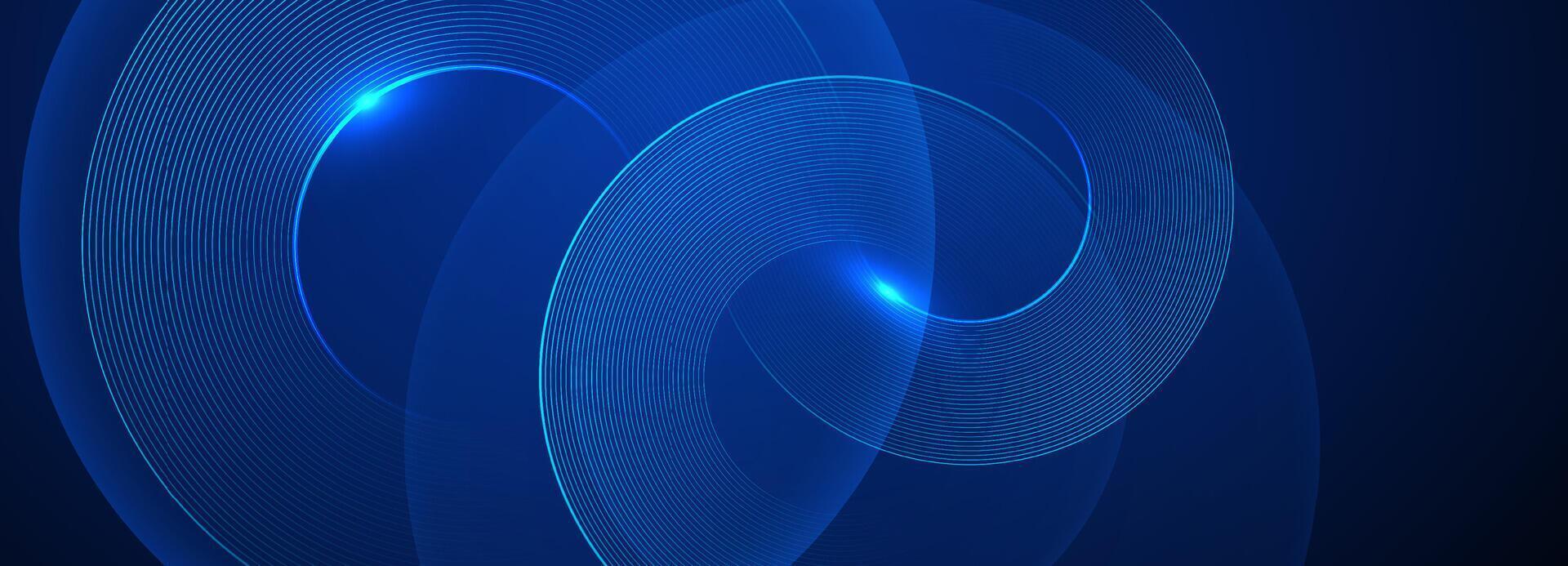 Abstract blue background with circles and lines vector