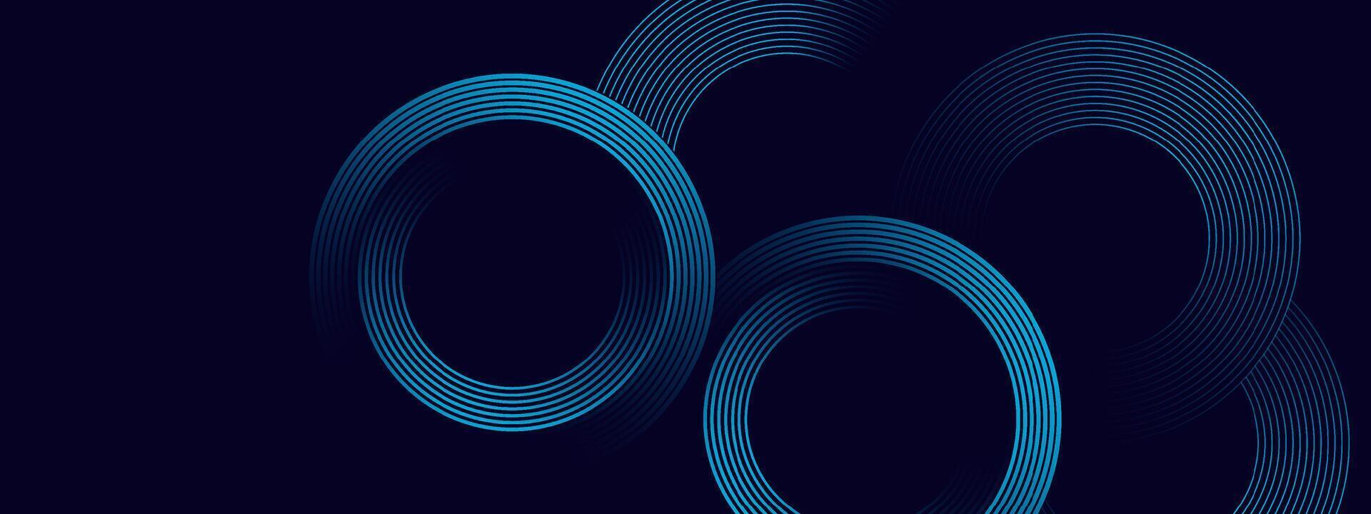 Blue circles on a dark background vector