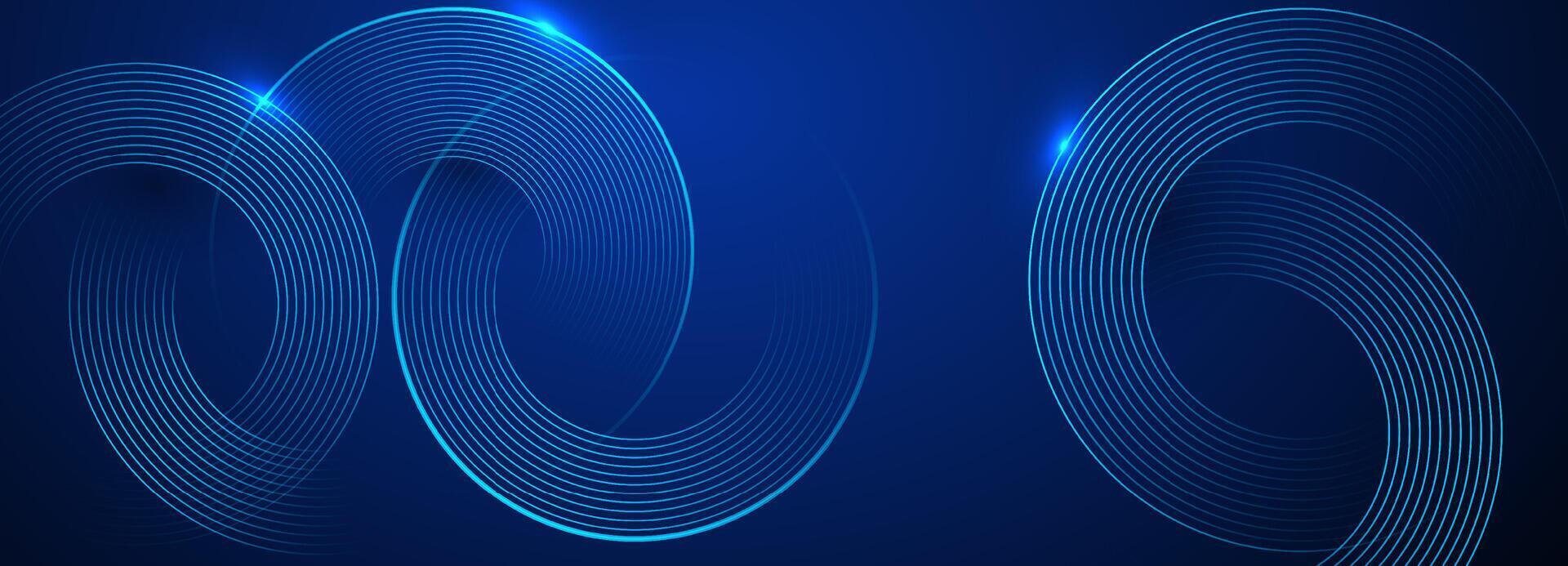 Abstract blue background with circles and lines vector
