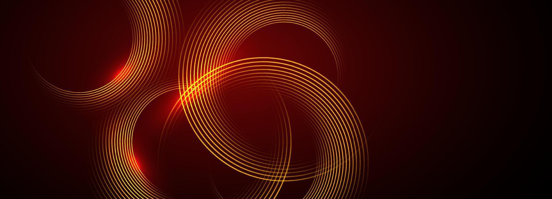 Abstract background with red and gold swirls vector