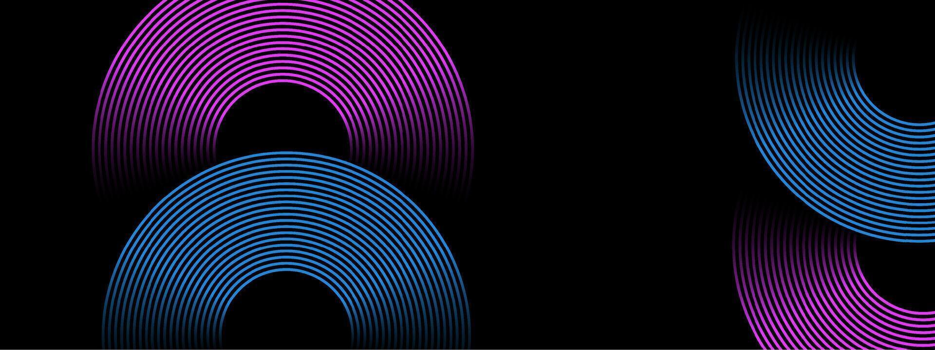 A black background with blue and purple waves vector