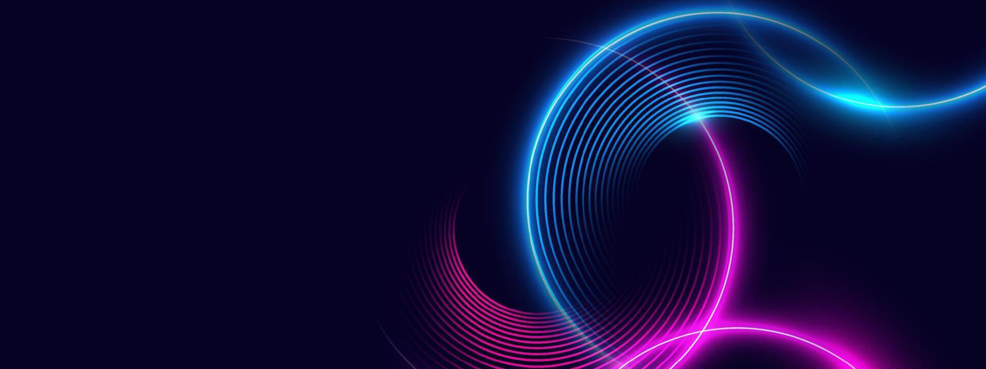 Abstract background with glowing lines and curves vector