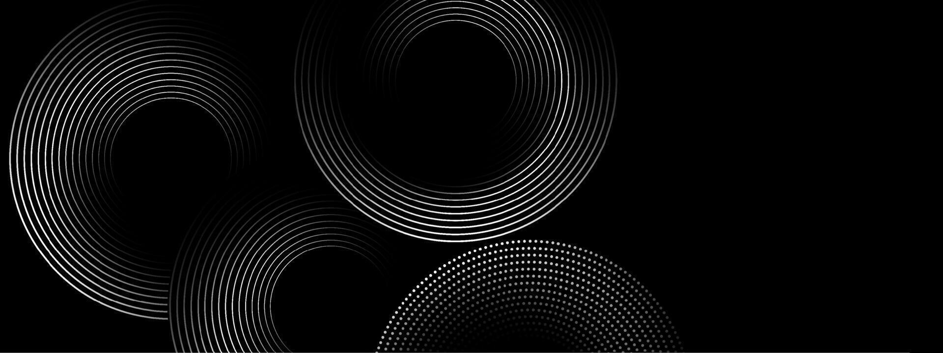 Black and white abstract background with circles vector