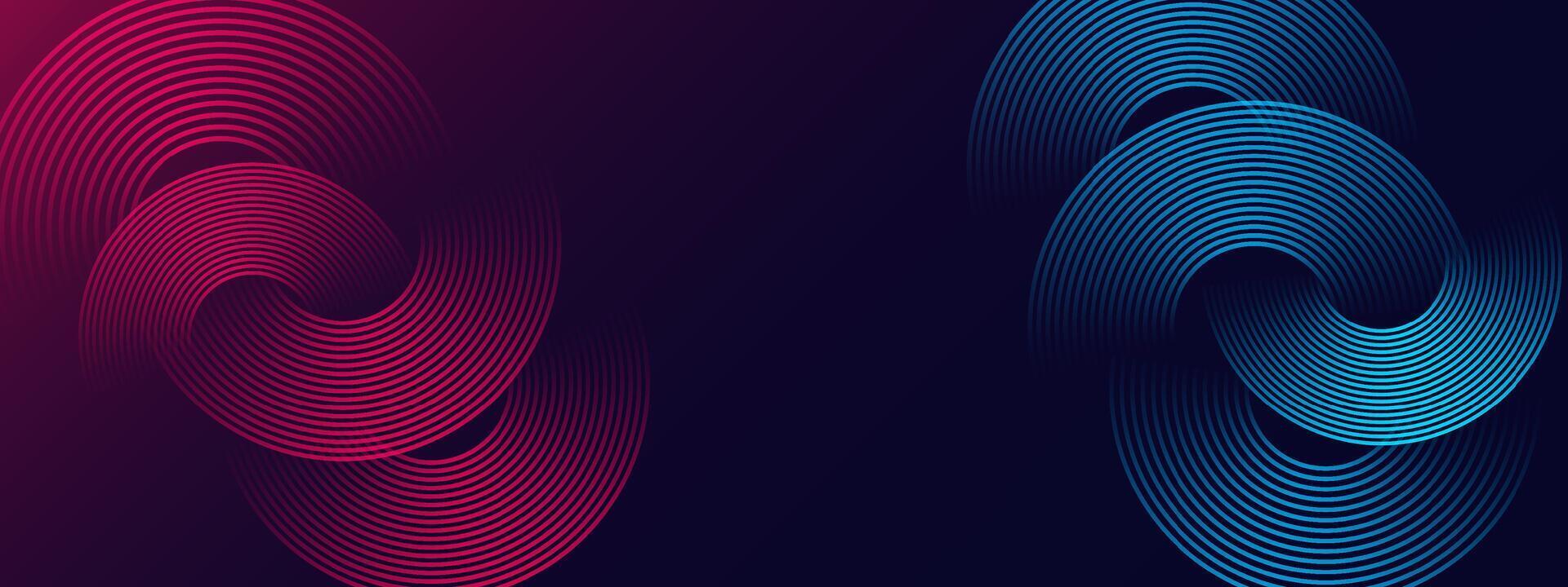 Abstract background with waves and circles vector
