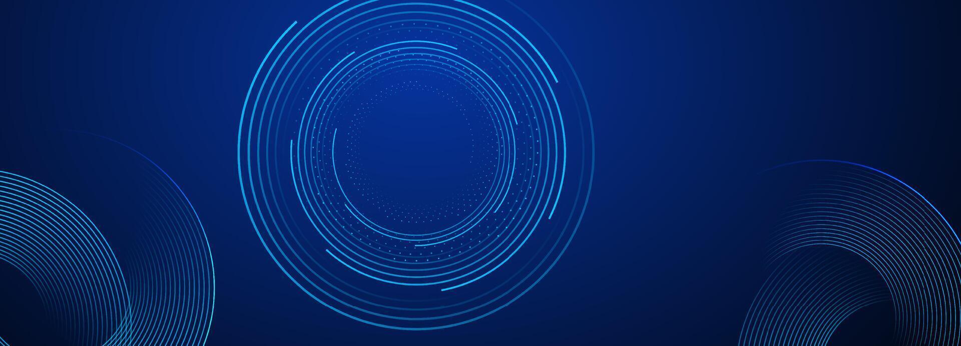 Blue abstract background with circles and lines vector