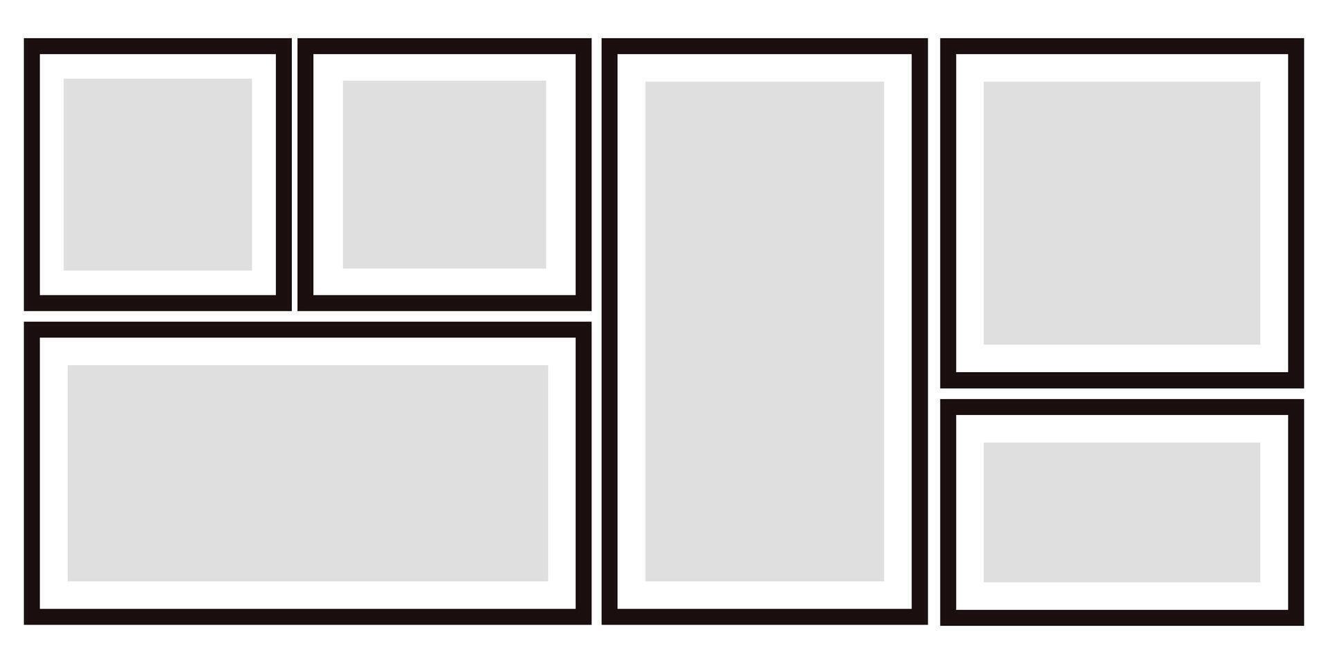 collection of empty black frames vector