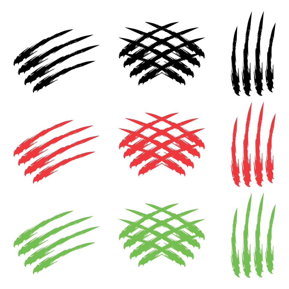 collection of animal claw scratches vector