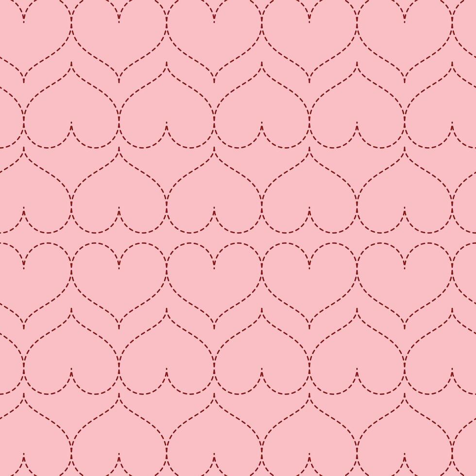 HEART DASHED LINE REPEAT PATTERN vector