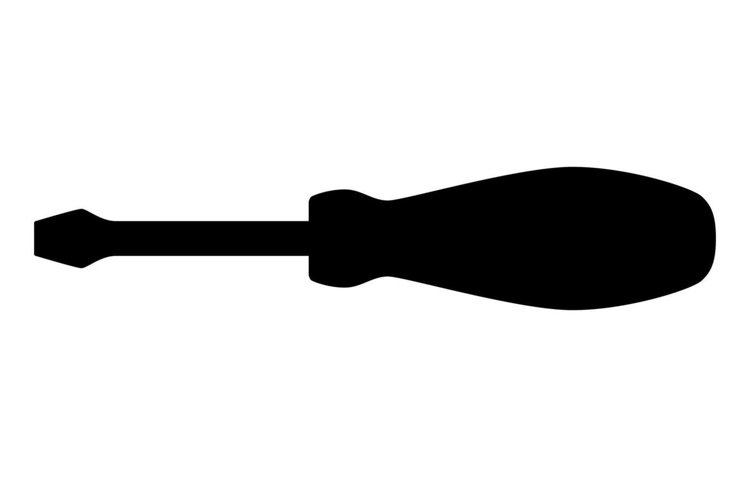 screwdriver silhouette shape, black and white illustration of hand tool, white background vector