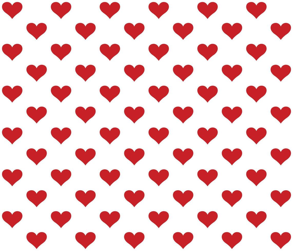 Heart shape symbol - red hearts seamless repeatable pattern texture background vector