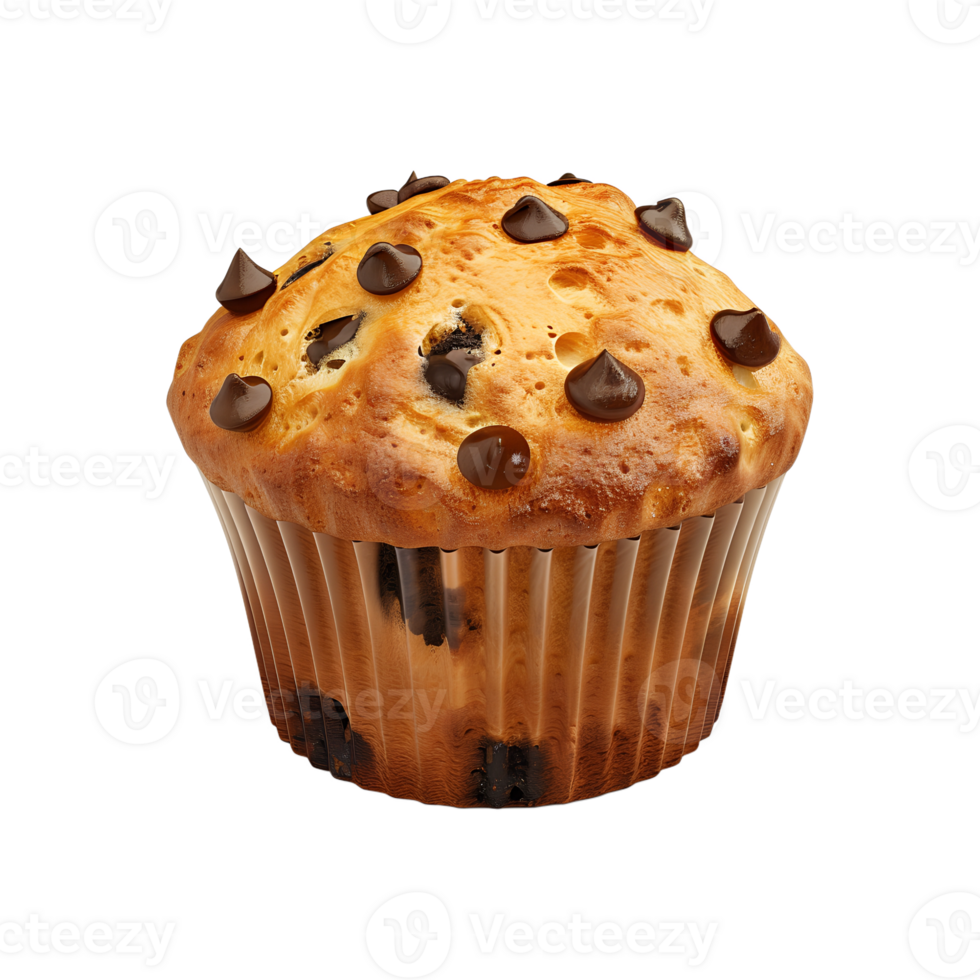 A muffin with chocolate chips on top png